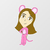roze katster raamsticker (Vel)