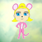 roze katster raamsticker (Vel 3)