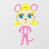 roze katster raamsticker (Vel)