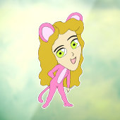 roze katster raamsticker (Vel 3)
