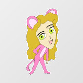 roze katster raamsticker (Vel)