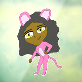 roze katster raamsticker (Vel 3)