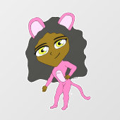 roze katster raamsticker (Vel)