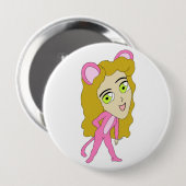 roze katster ronde button 4,0 cm (Voorkant /achterkant)