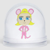 roze katster sneeuwbol (Voorkant)