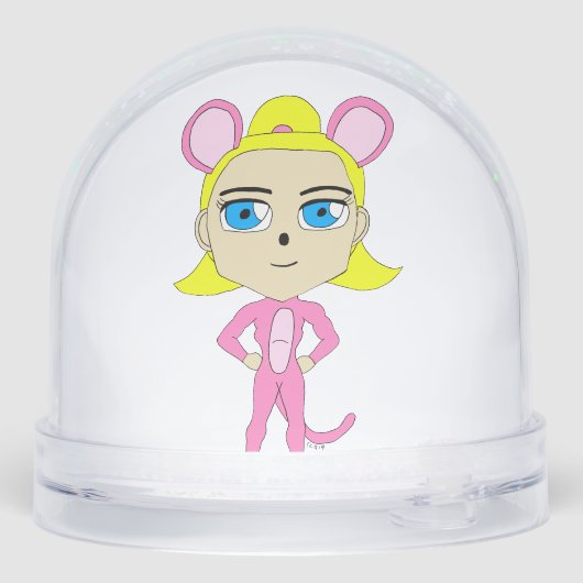 roze katster sneeuwbol (Achterkant)