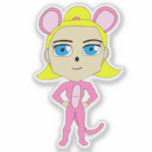 roze katster sticker