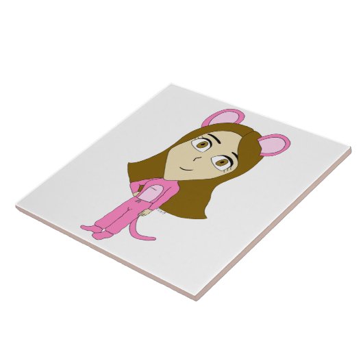 roze katster tegeltje (Zijkant)