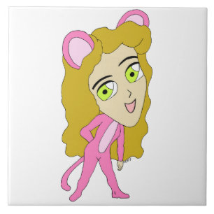 roze katster tegeltje