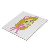 roze katster tegeltje (Zijkant)