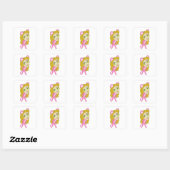 roze katster vierkante sticker (Vel)