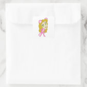 roze katster vierkante sticker (Tas)