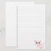 Roze kattebakkerij briefpapier (Voorkant / Achterkant)