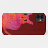 Roze kattebiefachtig schattig kat Case-Mate iPhone case (Achterkant (horizontaal))