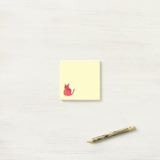 Roze kattebiefachtig schattig kat post-it® notes (Op bureau)