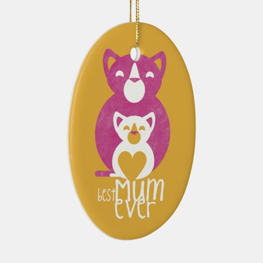 Roze kattemoeder keramisch ornament (Rechts)