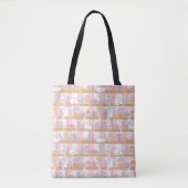 Roze Katten Bibliotheek Boek Meisje Schattig Paste Tote Bag (Voorkant)