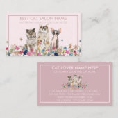 Roze katten Bloem Lijst Pet Visitekaartje (Voorkant / Achterkant)