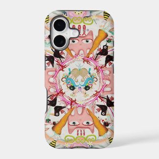 Roze KATTEN caleidoscoop zwarte vogels Kaleidoscoo