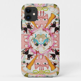 Roze KATTEN caleidoscoop zwarte vogels Kaleidoscoo Case-Mate iPhone Case