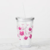 Roze katten Doodle Meow Monogram Me Acryl Drinkbeker (Links)