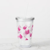 Roze katten Doodle Meow Monogram Me Acryl Drinkbeker (Achterkant)
