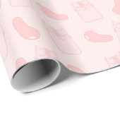 Roze katten en jellybeans Patroon Cadeaupapier (Rol Hoek)