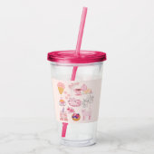 Roze katten Gezelligheid Acryl Drinkbeker (Achterkant)