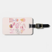 Roze katten Gezelligheid Bagagelabel (Voorkant horizontaal)