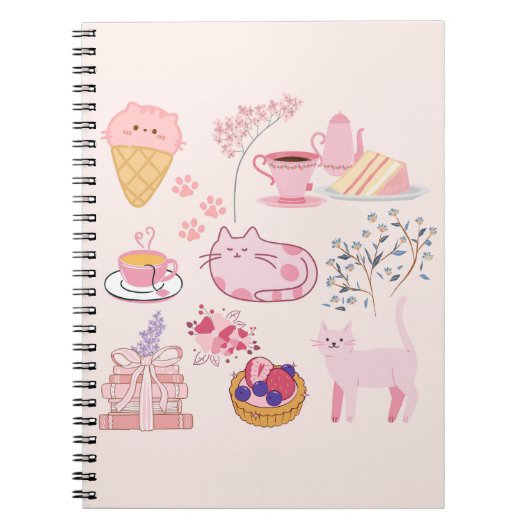 Roze katten Gezelligheid Notitieboek (Voorkant)