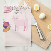 Roze katten Gezelligheid Theedoek (Quarter Fold)
