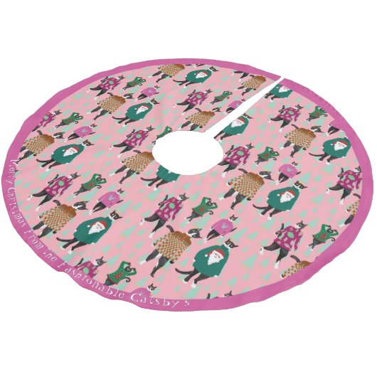 Roze katten in lelijke kersttruien kerstboom rok (Gekanteld)