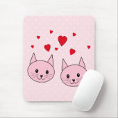 Roze katten met liefdeharten muismat (Met muis)