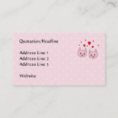 Roze katten met liefdesharten. visitekaartje (Achterkant)