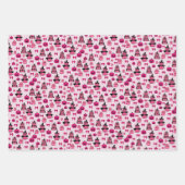 Roze Katten naadloos Patroon Halloween Inpakpapier Vel (Voorkant 3)