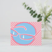 Roze katten Oogbril Briefkaart (Staand voorkant)