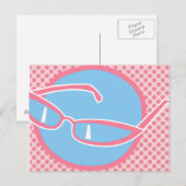 Roze katten Oogbril Briefkaart (Voorkant / Achterkant)