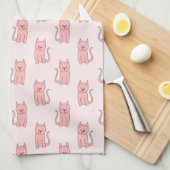 Roze katten. Patroon Theedoek (Quarter Fold)