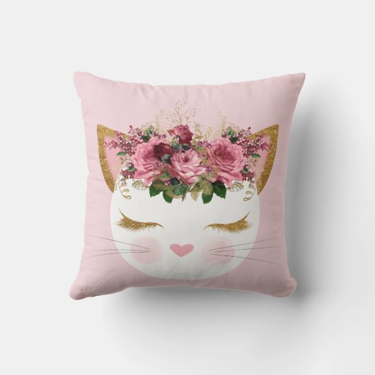 Roze Katten Sierkussen (Achterkant)