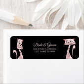 Roze katten Terug Adres Etiket (Insitu)