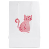 Roze katten Verjaardag Medium Cadeauzakje (Achterkant)