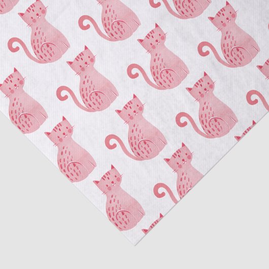 Roze katten Verjaardag Tissuepapier (Detail)