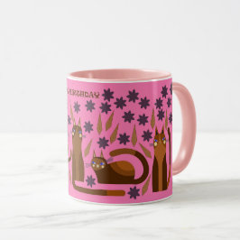 ROZE KATTENBOKAL VOOR VERJAARDAG MOK