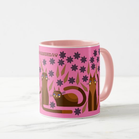 ROZE KATTENBOKAL VOOR VERJAARDAG MOK (Voorkant rechts)