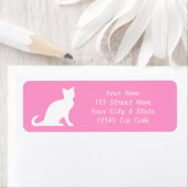 Roze kattenetiketten met elegante tekst op het ret etiket (Insitu)