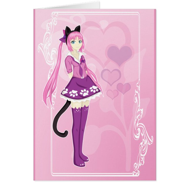 Roze kattenmeisje (Voorkant)