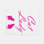 Roze kattenvrouw fleece deken (Voorkant (Horizontaal))