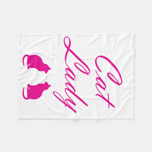Roze kattenvrouw fleece deken (Voorkant (Horizontaal))