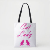 Roze kattenvrouw tote bag (Voorkant)