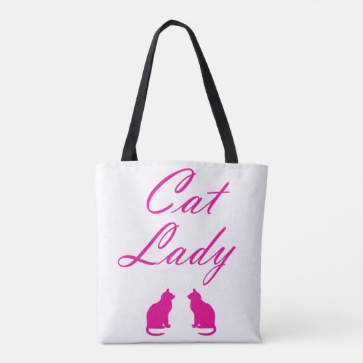 Roze kattenvrouw tote bag (Achterkant)